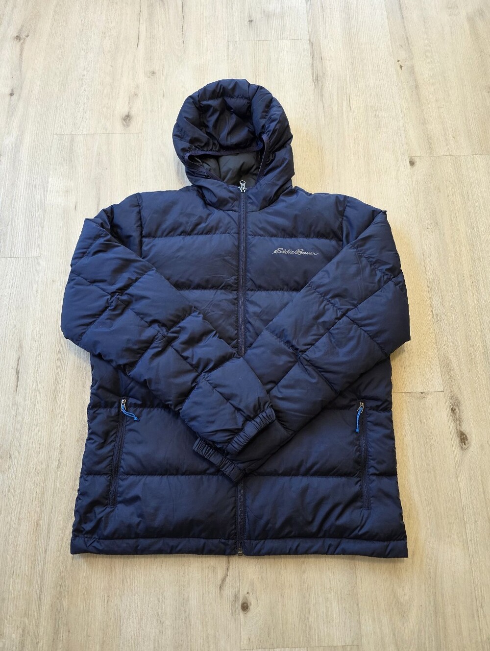 Eddie Bauer Men's EB650 Fill Down Buffer Hodded Jacket Size M Navy